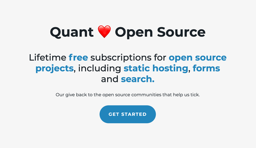 Quant free open source static hosting plan