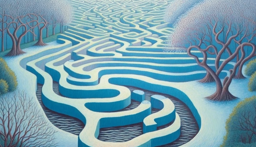 River flowing through a maze v22