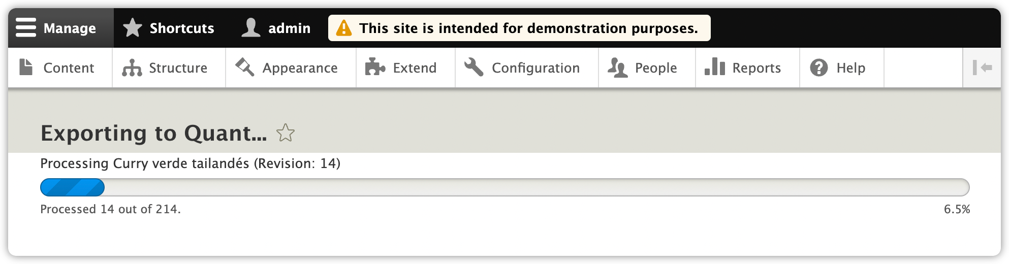 Quant Drupal 8/9 batch seeding progress bar